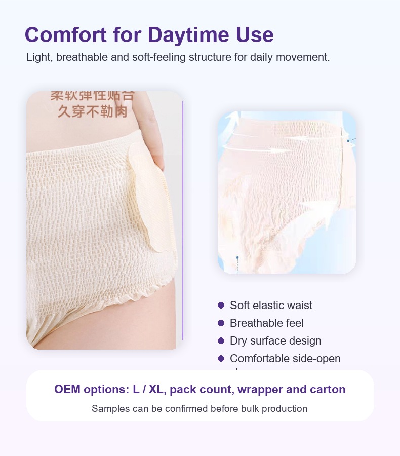 Comfortable daytime disposable period pants