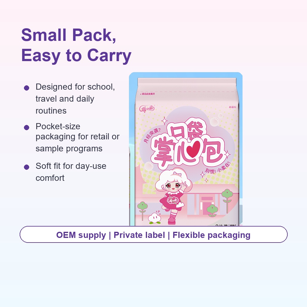 240mm Pocket Pack Sanitary Pad for Private Label Teen Care Brands