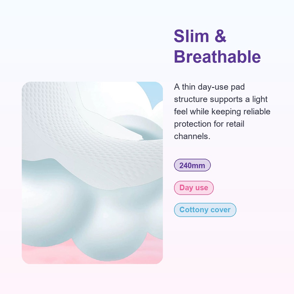240mm Pocket Pack Sanitary Pad for Private Label Teen Care Brands