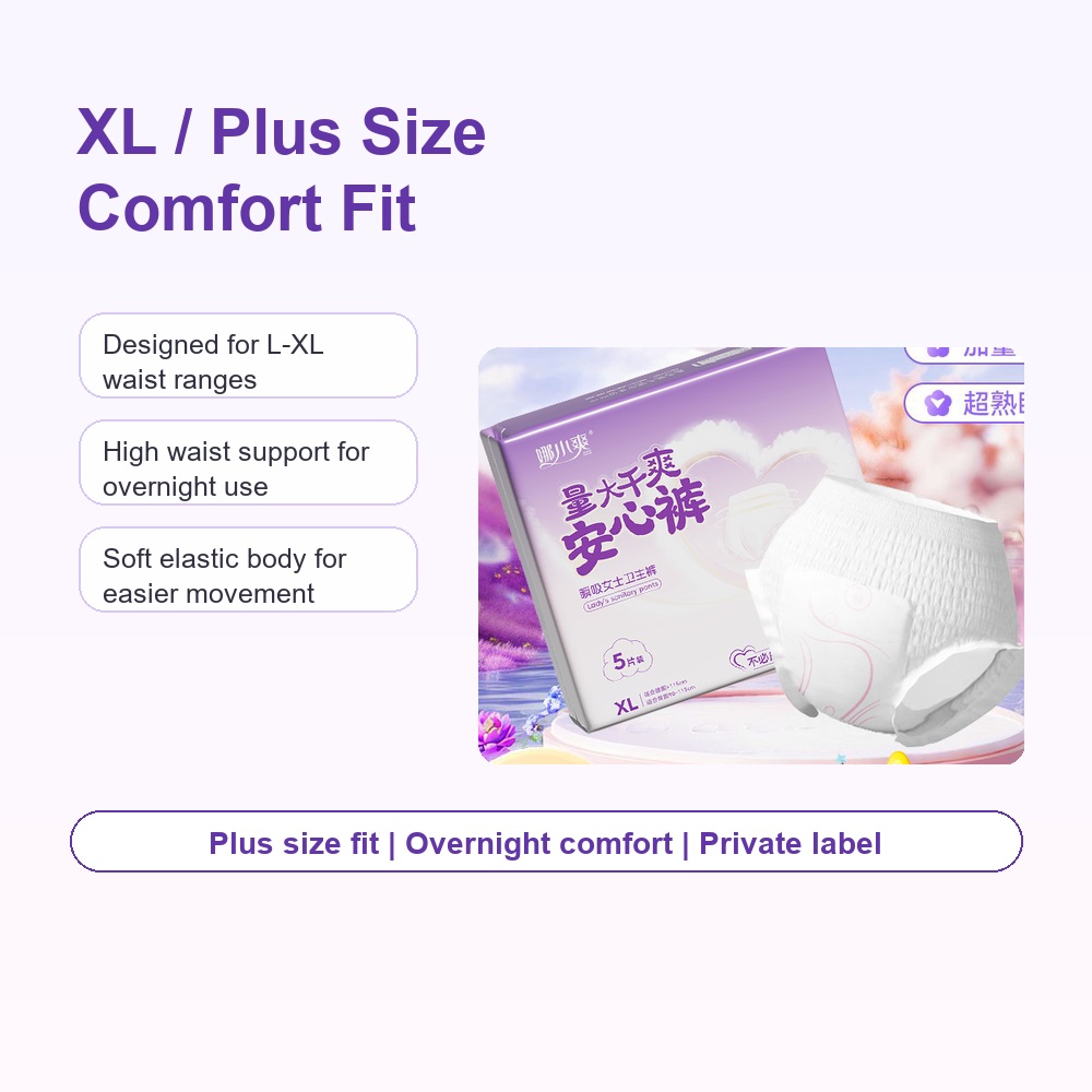 Plus Size Disposable Menstrual Pants for Overnight and Postpartum Care image 2