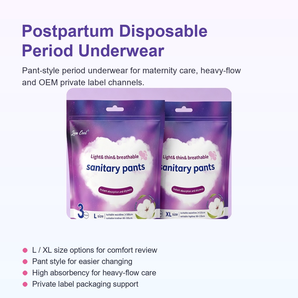 Postpartum Disposable Period Underwear for OEM Feminine Care Brands