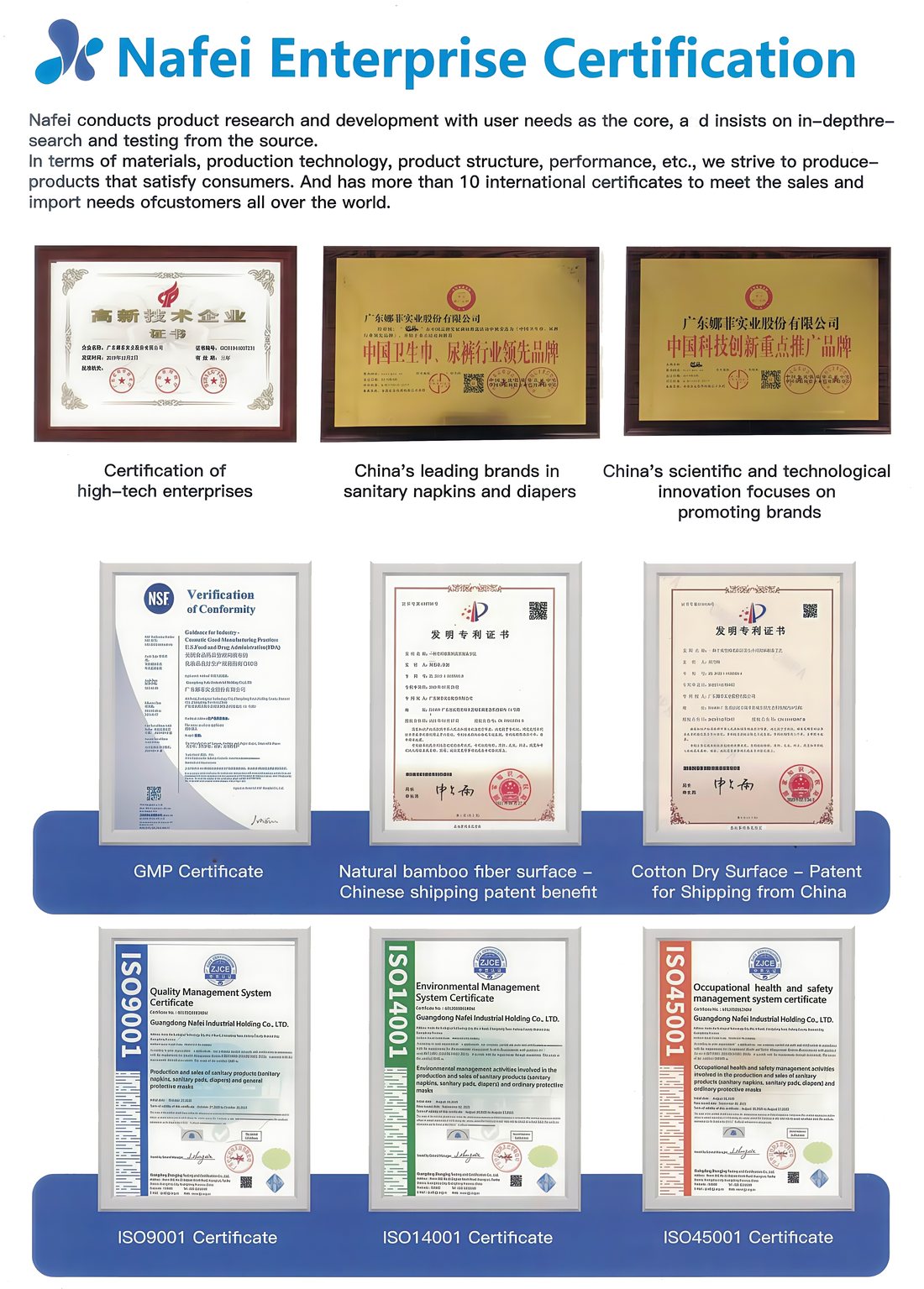certification and quality management review for feminine hygiene OEM supplier