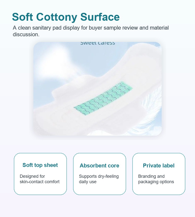 sanitary pad soft cottony surface sample review for OEM buyers