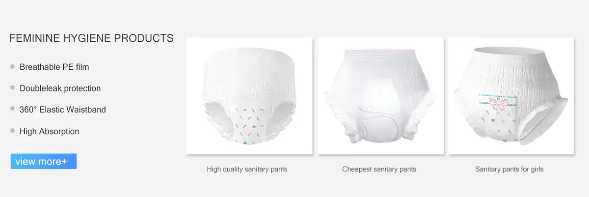 Alibaba hot sanitary pants product showcase from Nafei