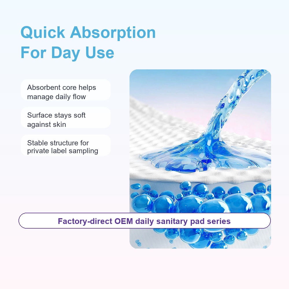 sanitary pad absorption and acquisition layer sample review