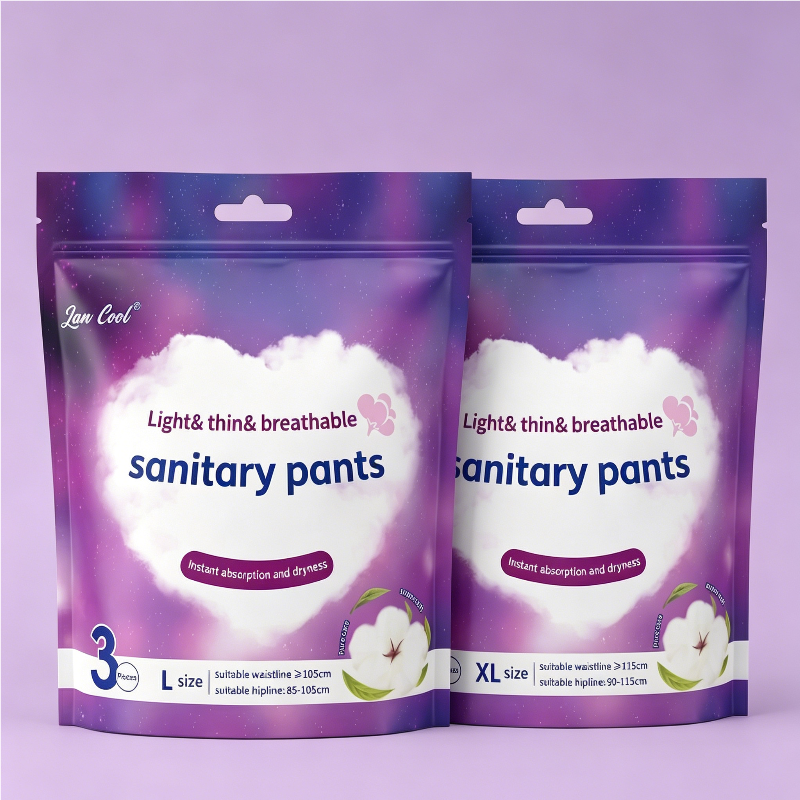 Disposable menstrual pants size mix planning with real product sample image