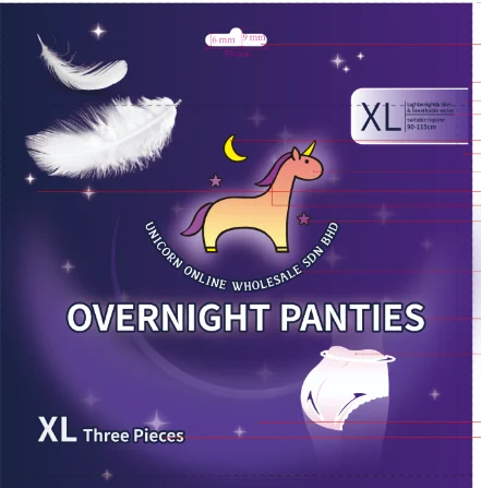 UNICORN Malaysia overnight panties OEM private label customization case