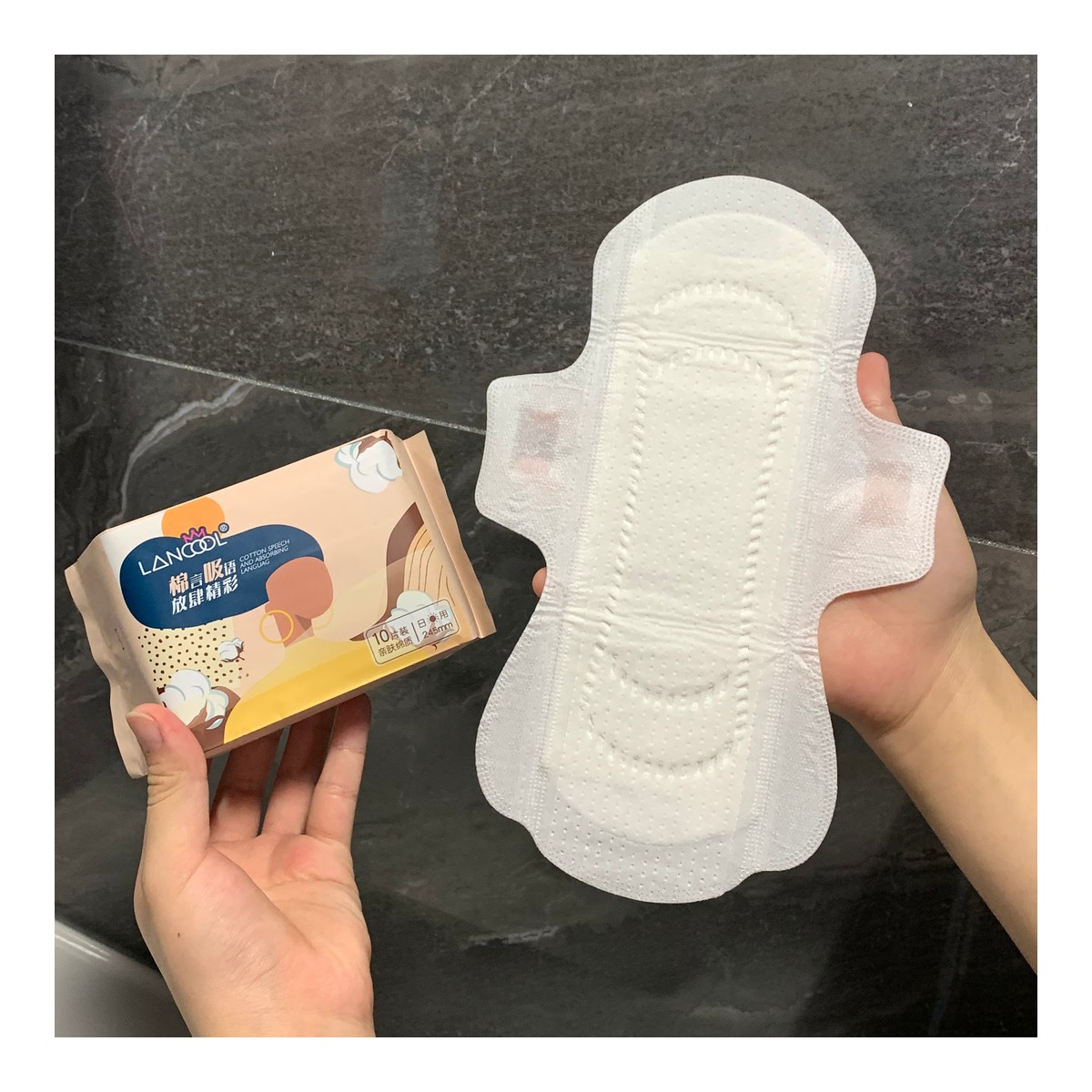 245mm Soft Cotton Day Use Sanitary Pads for OEM Supply
