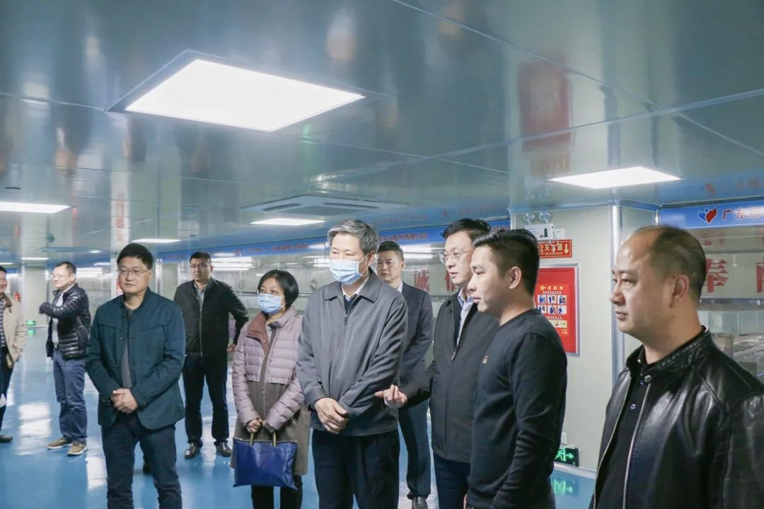 Delegation touring the cleanroom production workshop at Nafei