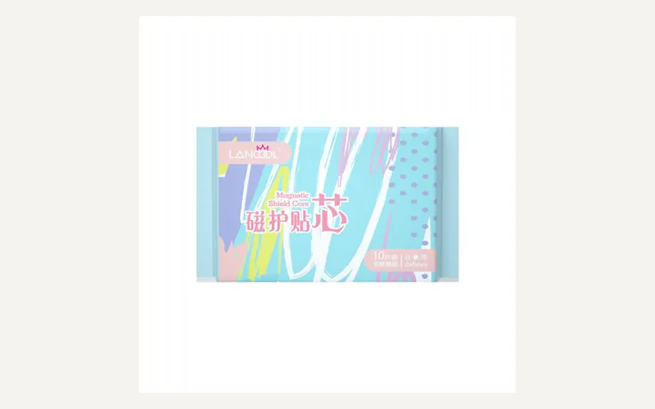 Sanitary pad product and packaging reference.