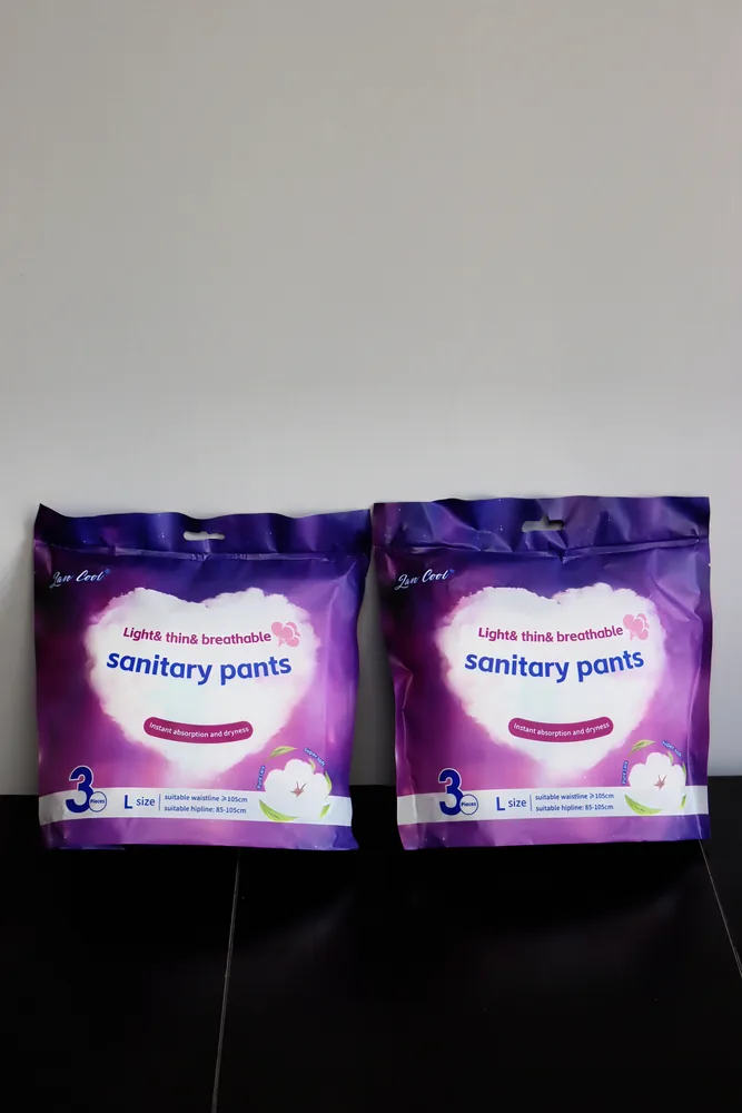 Disposable menstrual pants product reference.